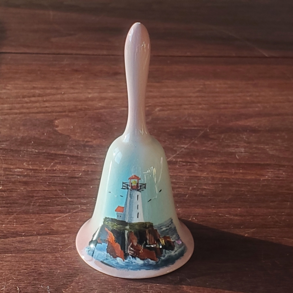 Vintage Hand Painted Porcelain Bell Signed by Gavendail Port Greville NS Canada